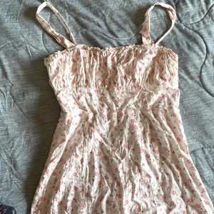 White dress with pink flowers size medium (sorry about the wrinkles)